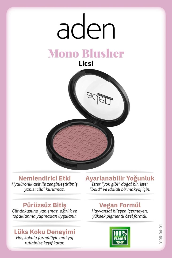 Aden Mono Blusher - Tekli Allık 01 Licsi (Liçi)