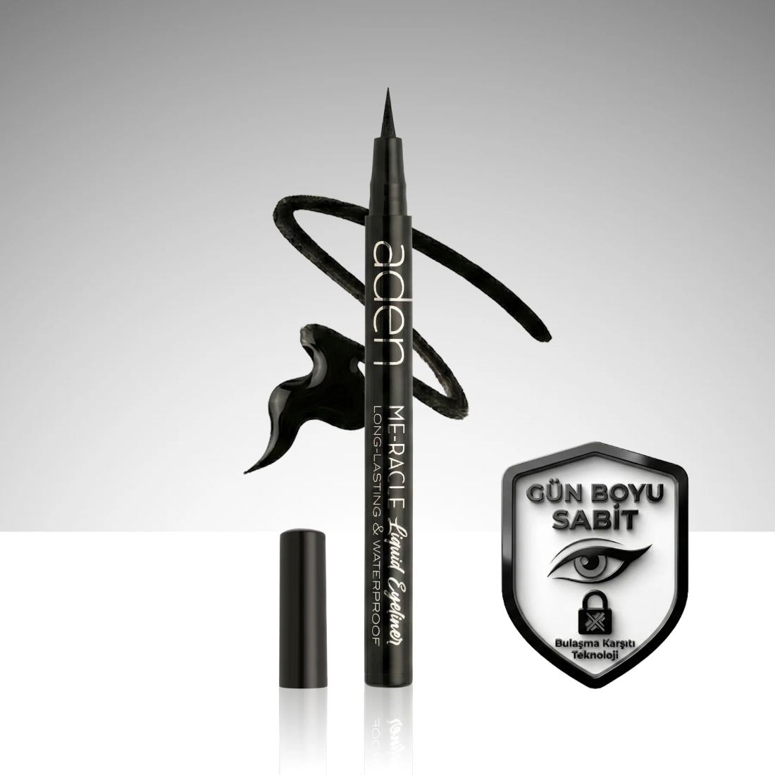Aden ME-RACLE Liquid Eyeliner - Likit Eyeliner 01 Black (Siyah)