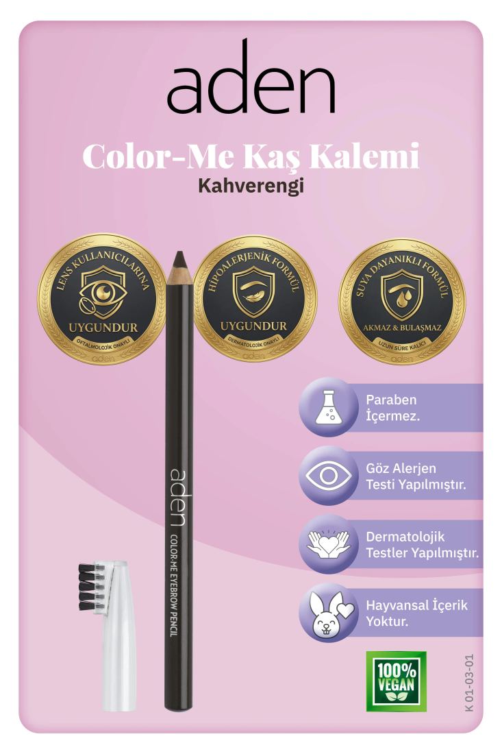 Aden Color-Me Eyebrow Pencil - Color-Me Kaş Kalemi 01 Brown (Kahverengi)