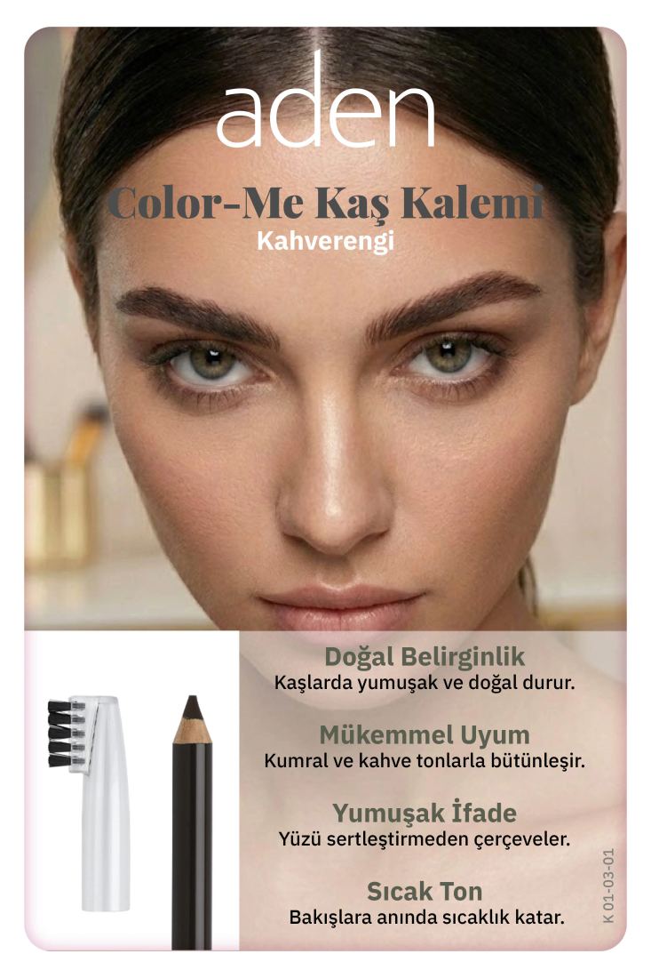 Aden Color-Me Eyebrow Pencil - Color-Me Kaş Kalemi 01 Brown (Kahverengi)