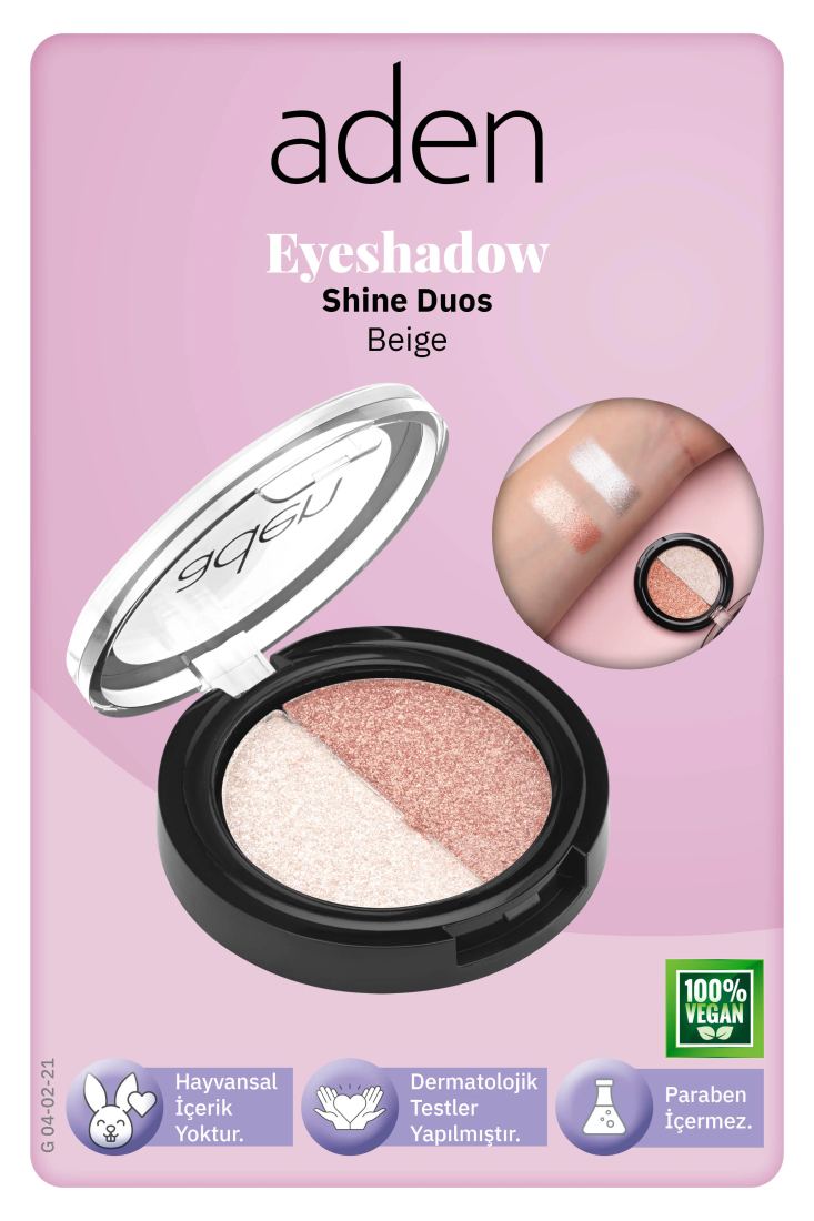 Aden Eyeshadow Shine Duos - Işıltılı Göz Farı İkilisi Beige (Bej)