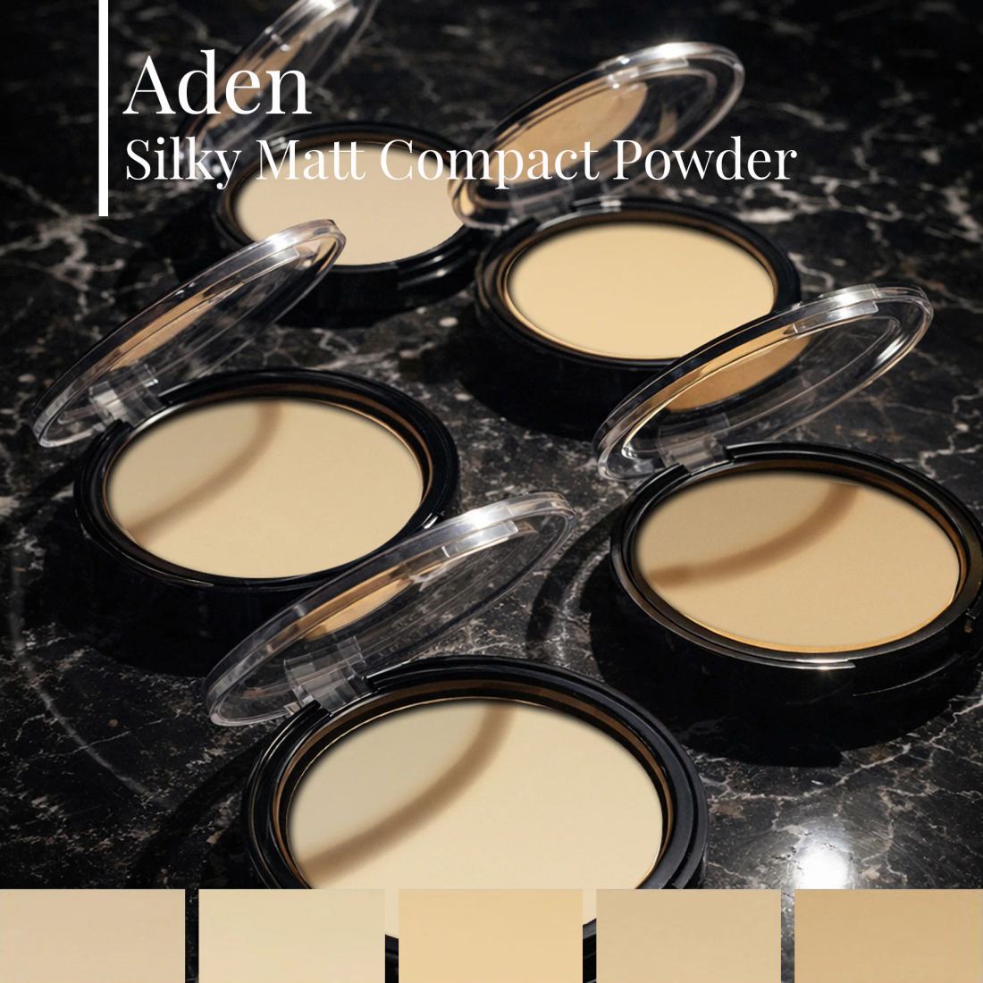Aden Silky Matt Compact Powder - İpeksi Mat Pudra 01 Tan (Bronz)