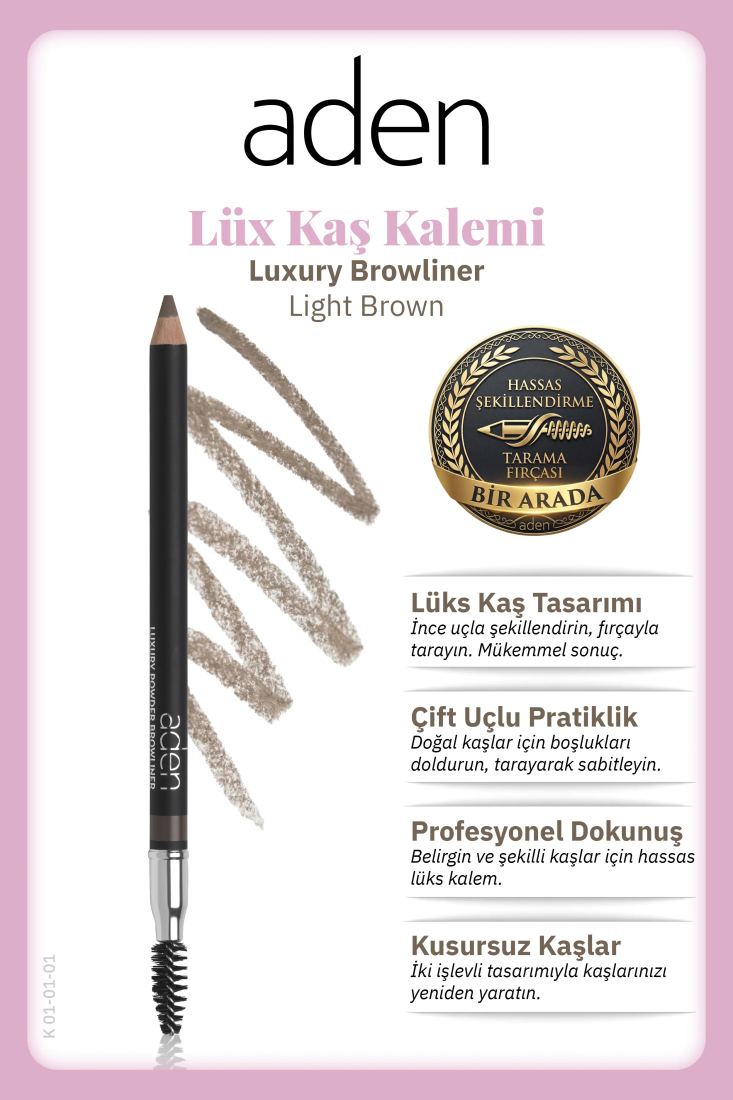 Aden Luxury Browliner - Kaş Kalemi 01 Light Brown (Açık Kahverengi)
