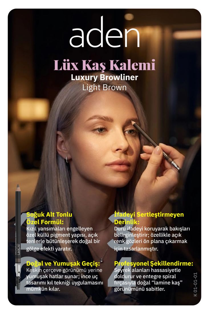 Aden Luxury Browliner - Kaş Kalemi 01 Light Brown (Açık Kahverengi)