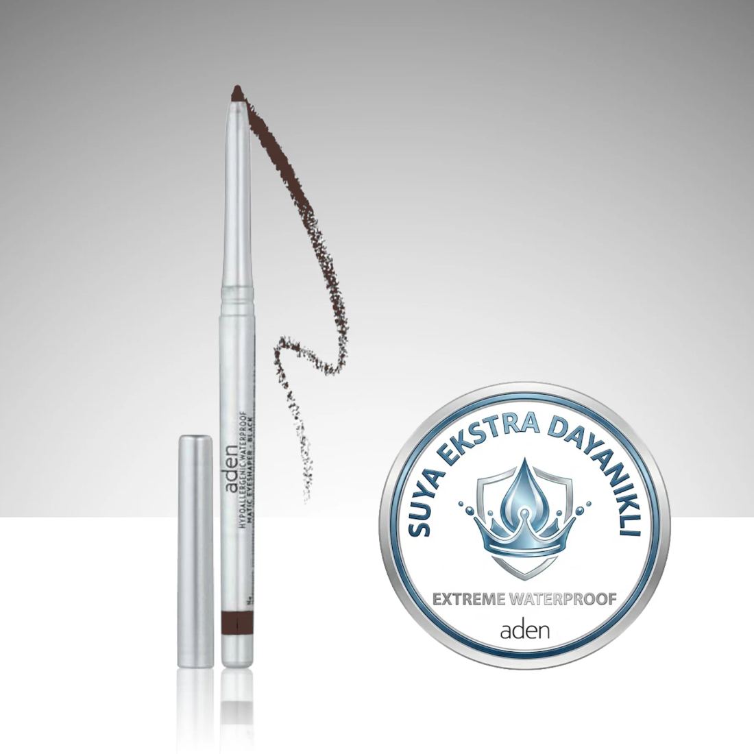 Aden Waterproof Matic Eyeshaper - Asansörlü Göz Kalemi 02 Brown (Kahverengi)