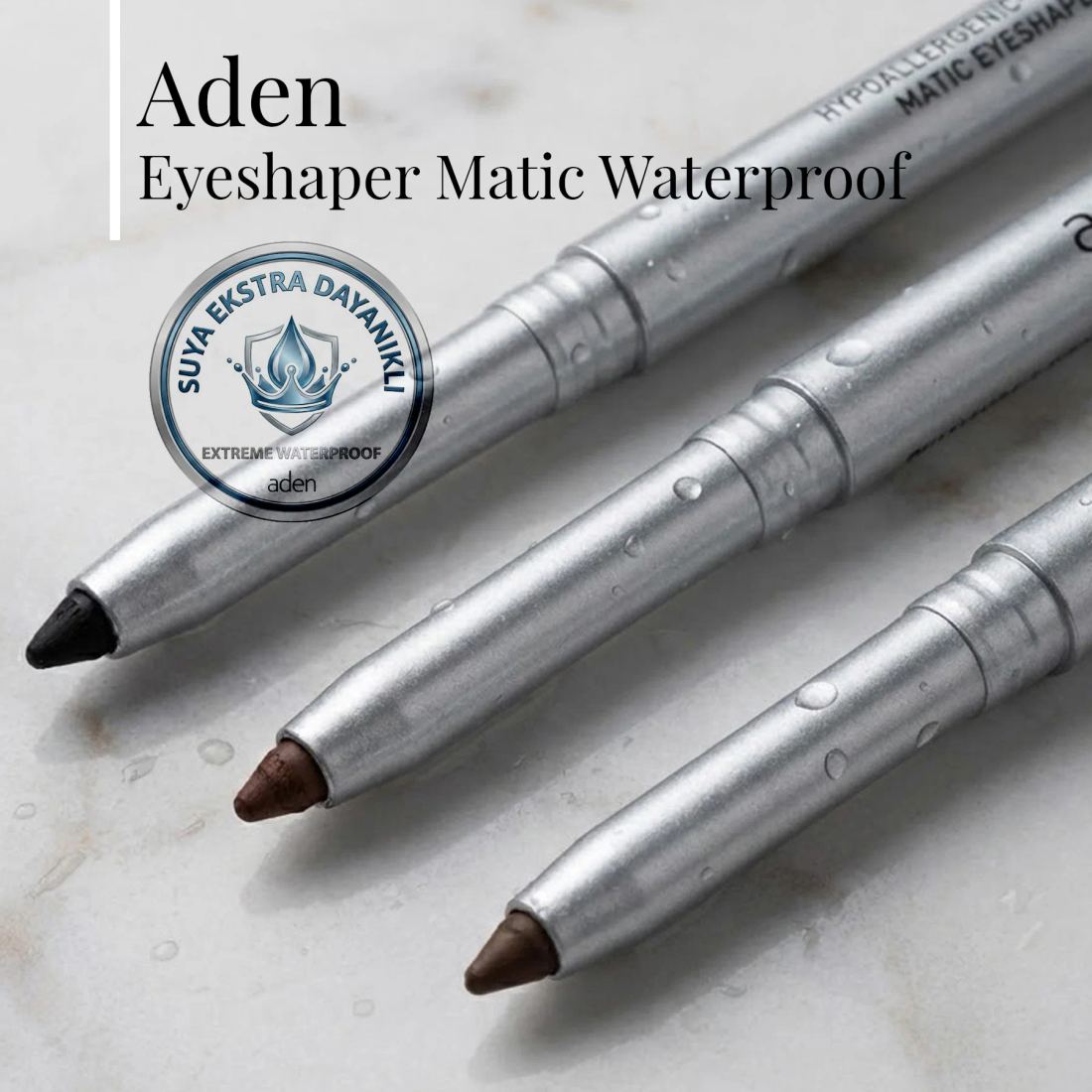 Aden Waterproof Matic Eyeshaper - Asansörlü Göz Kalemi 02 Brown (Kahverengi)