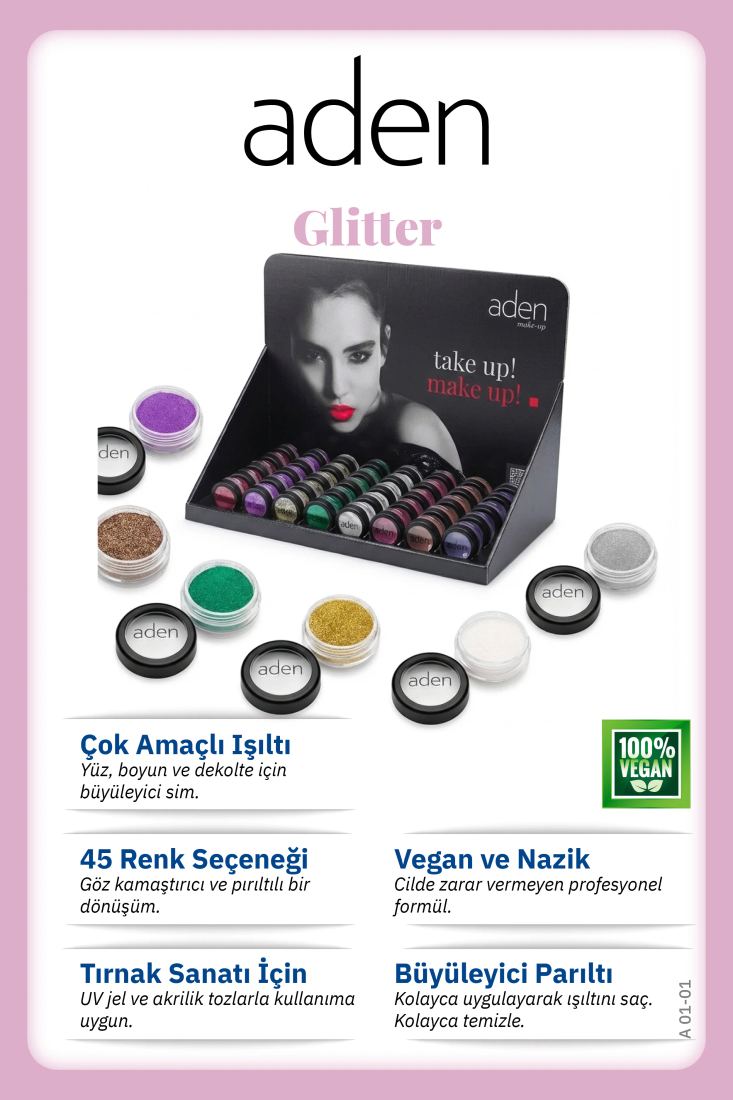 Aden Glitter Powder - Işıltılı Toz Angel (Beyaz)