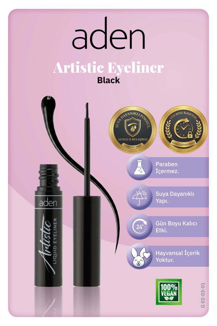 Aden Artistic Eyeliner - Artistik Eyeliner 01 Black (Siyah)