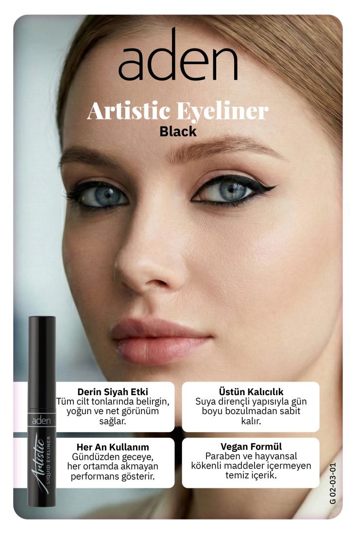 Aden Artistic Eyeliner - Artistik Eyeliner 01 Black (Siyah)