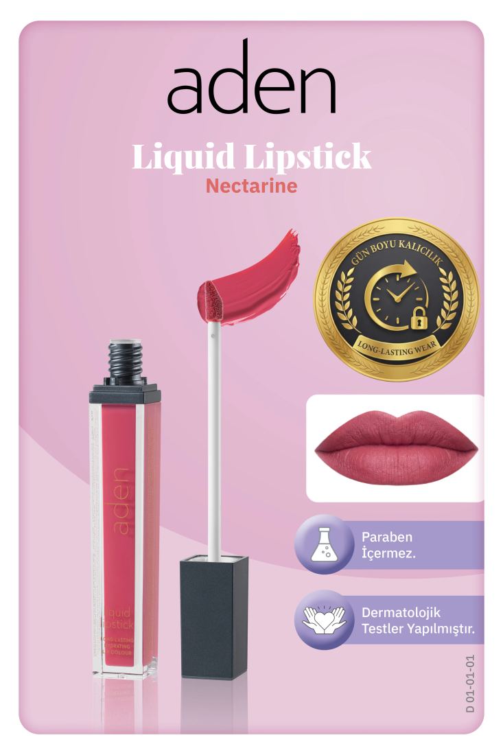 Aden Liquid Lipstick - Likit Ruj 01 Nectarine (Nektarin)
