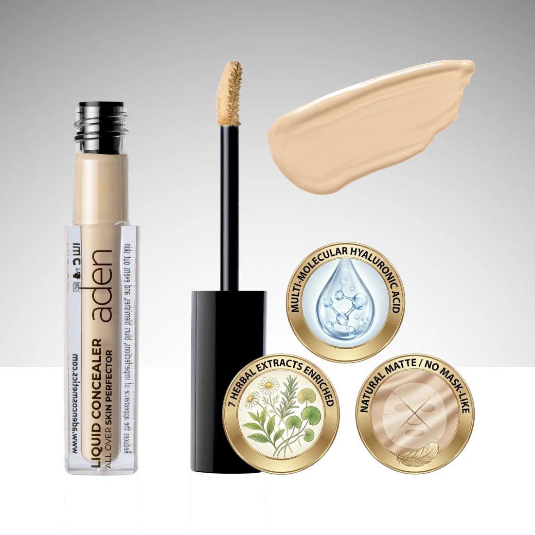 Aden Liquid Concealer Undercover - Likit Kapatıcı 01 Porcelain (Porselen)