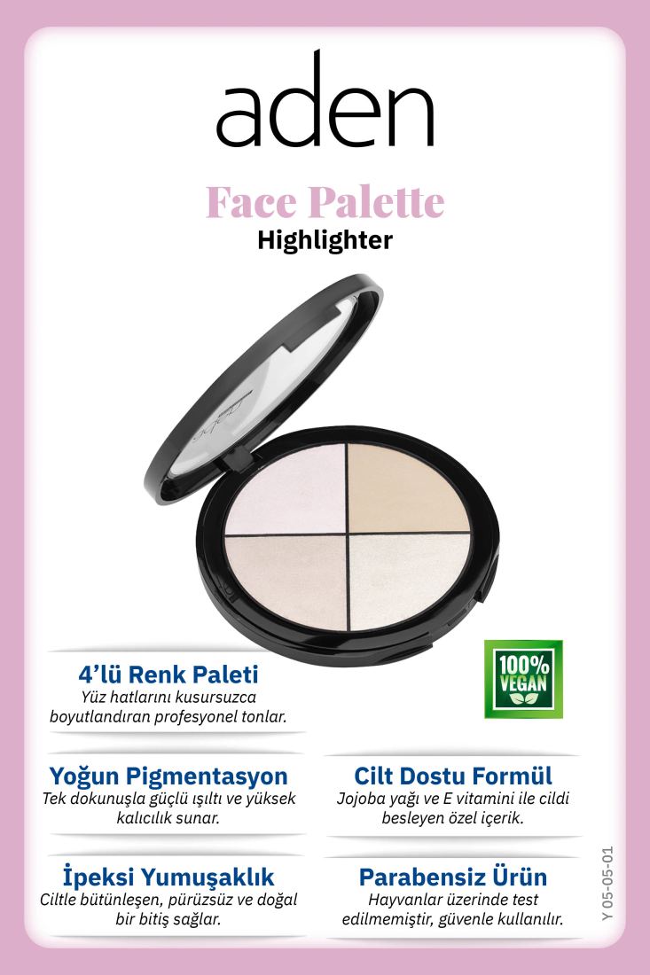 Aden Face Palette - Yüz Paleti Highlighter Palette - Aydınlatıcı Palet