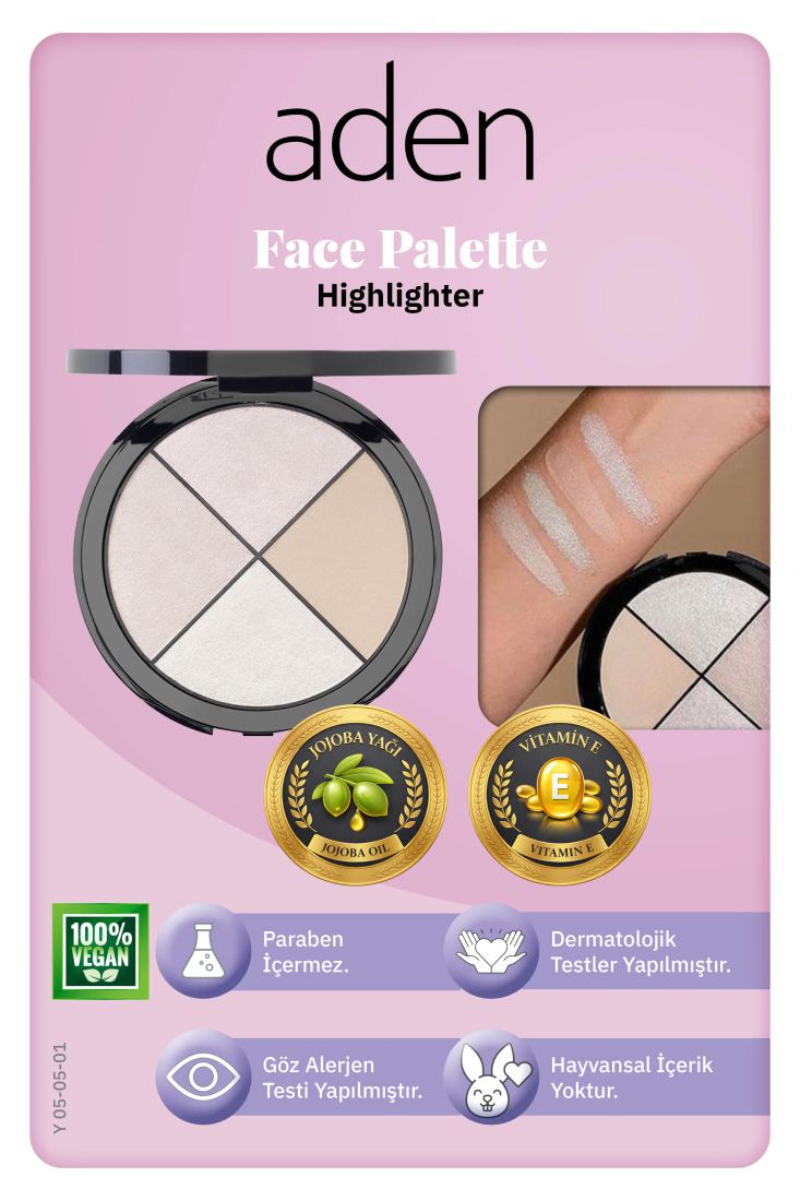 Aden Face Palette - Yüz Paleti Highlighter Palette - Aydınlatıcı Palet