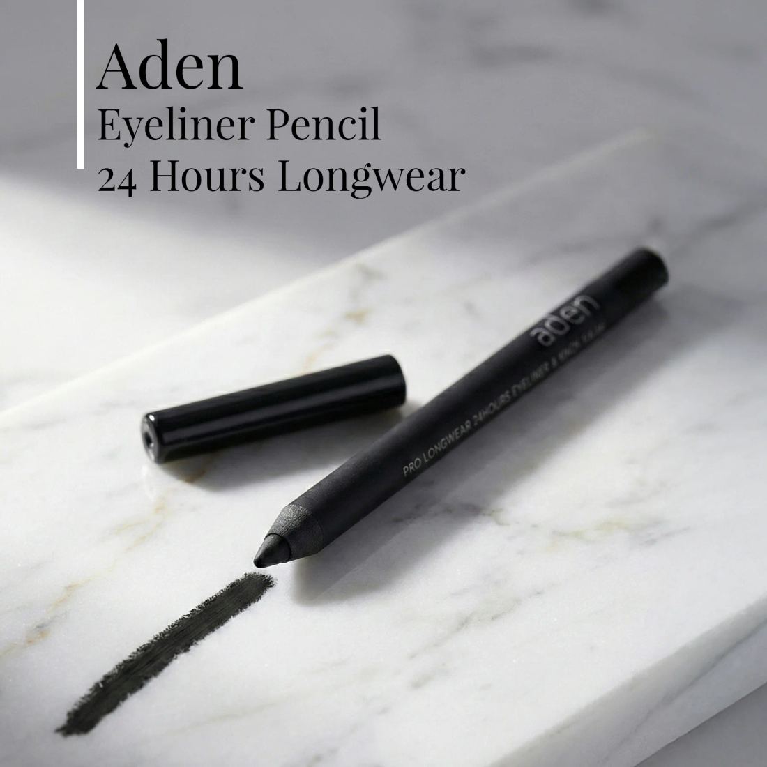 Aden Eyeliner Pencil 24 Hours Longwear - 24 Saat Kalıcı Eyeliner Kalem Black (Siyah) Standart