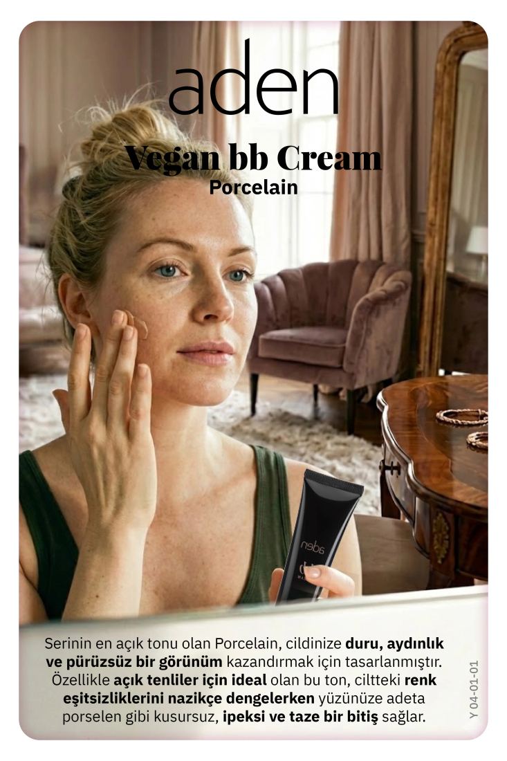 Aden BB Cream Vegan - Vegan BB Krem 01 Porcelain (Porselen)