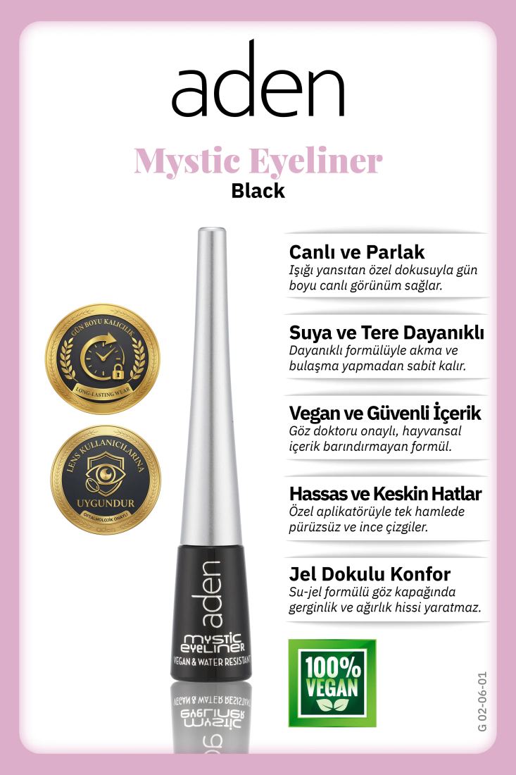 Aden Mystic Eyeliner - Mistik Eyeliner Black (Siyah) Standart