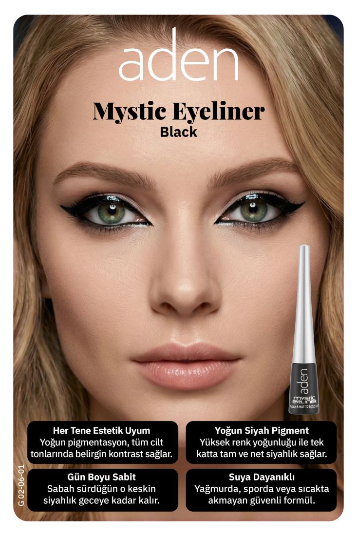 Aden Mystic Eyeliner - Mistik Eyeliner Black (Siyah) Standart