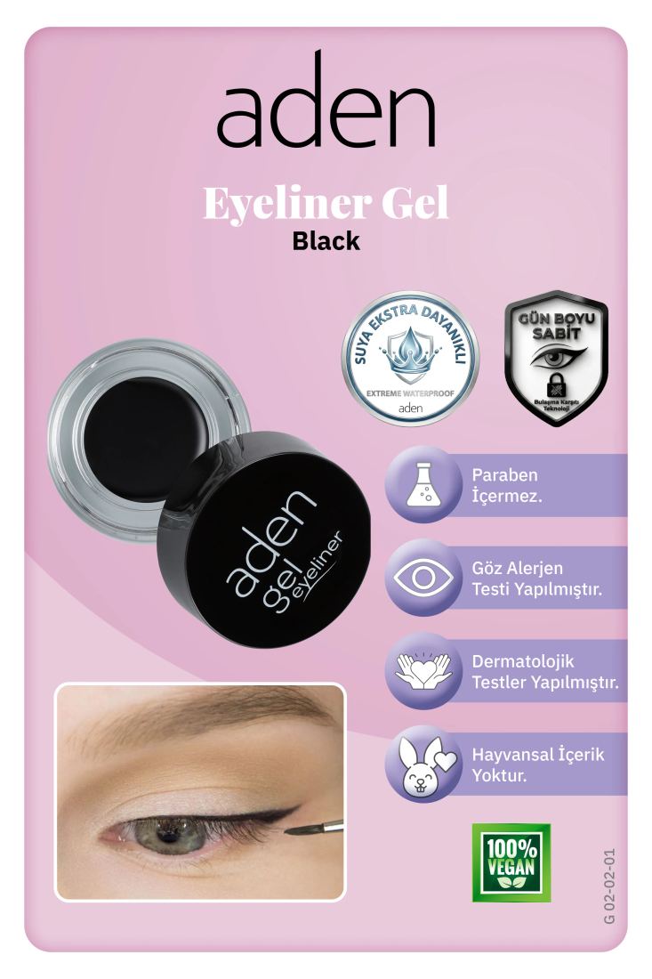 Aden Eyeliner Gel - Jel Eyeliner Black (Siyah) Standart