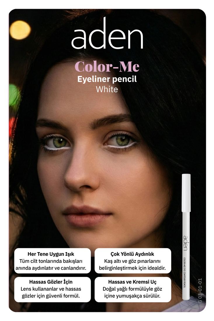 Aden Color-me Eye Contour Pencil - Göz Kontür Kalemi White (Beyaz) Standart