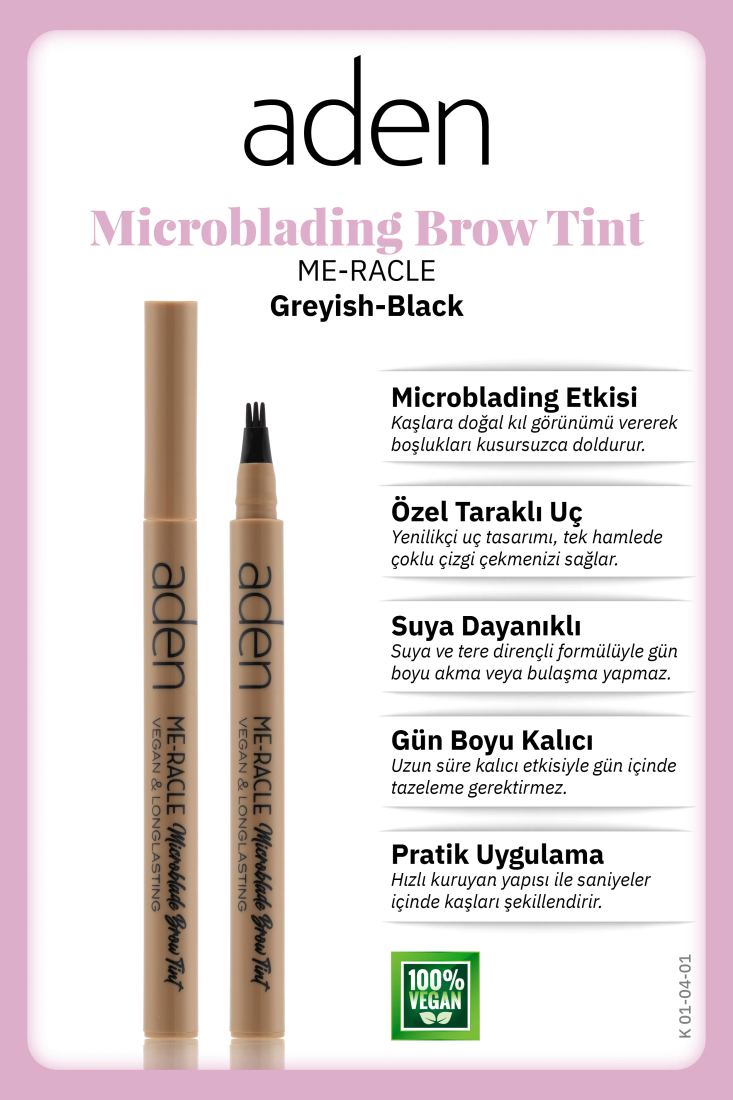 Aden Me-Racle Microblading Brow Tint - Microblading Kaş Tinti Greyish-Black (Grimsi Siyah)