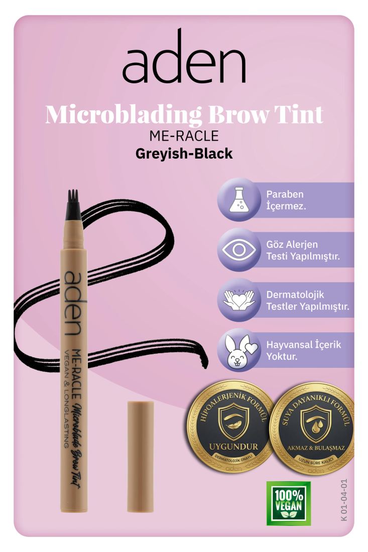 Aden Me-Racle Microblading Brow Tint - Microblading Kaş Tinti Greyish-Black (Grimsi Siyah)