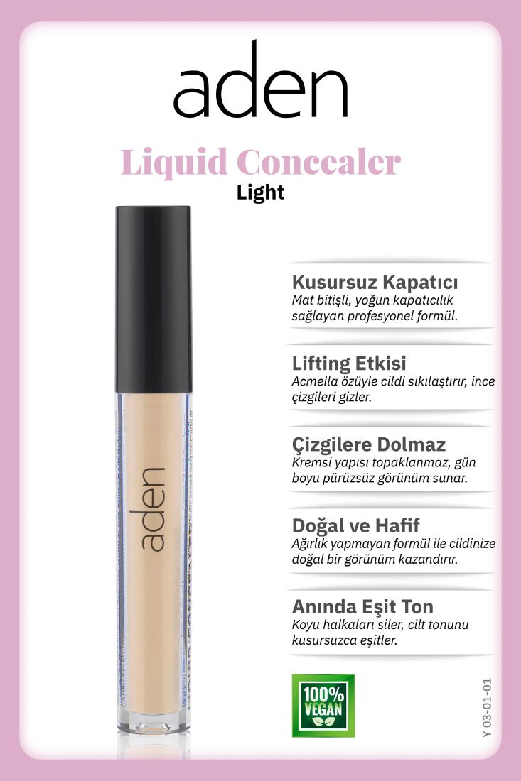Aden Liquid Concealer 01 Light (Açık)