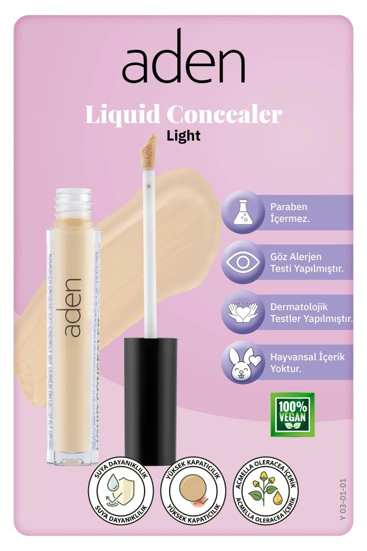 Aden Liquid Concealer 01 Light (Açık)