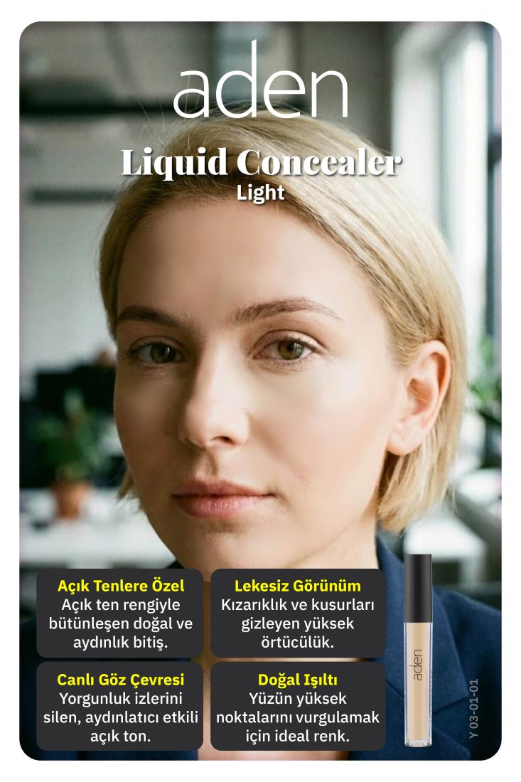 Aden Liquid Concealer 01 Light (Açık)