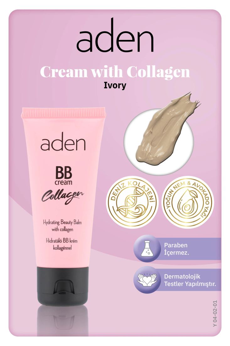 Aden BB Cream With Collagen - Kolajenli BB Krem 01 Ivory (Fildişi)