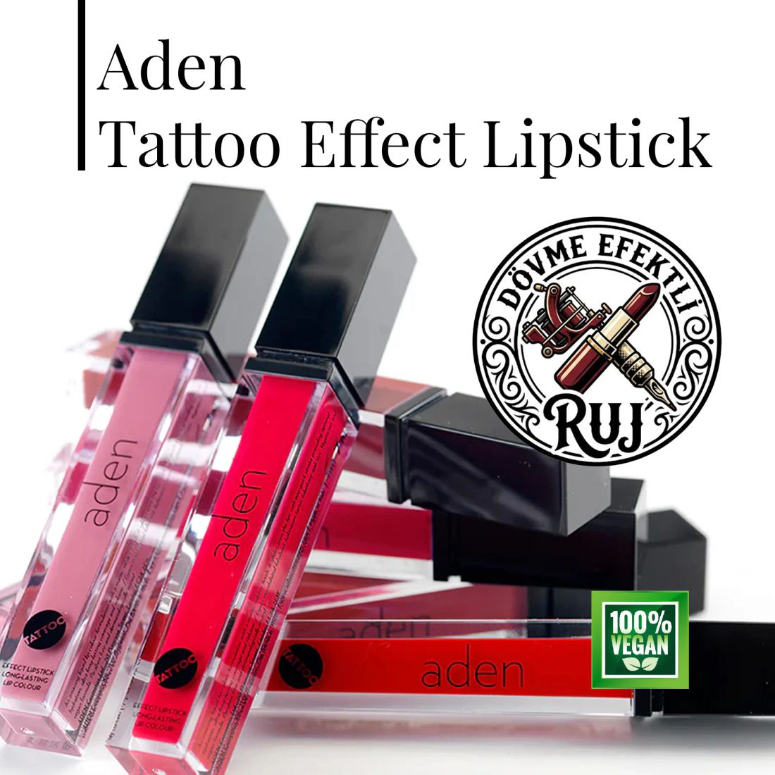 Aden Tattoo Effect Lipstick - Dövme Etkili Likit Ruj Nude Chocolate (Çikolata)