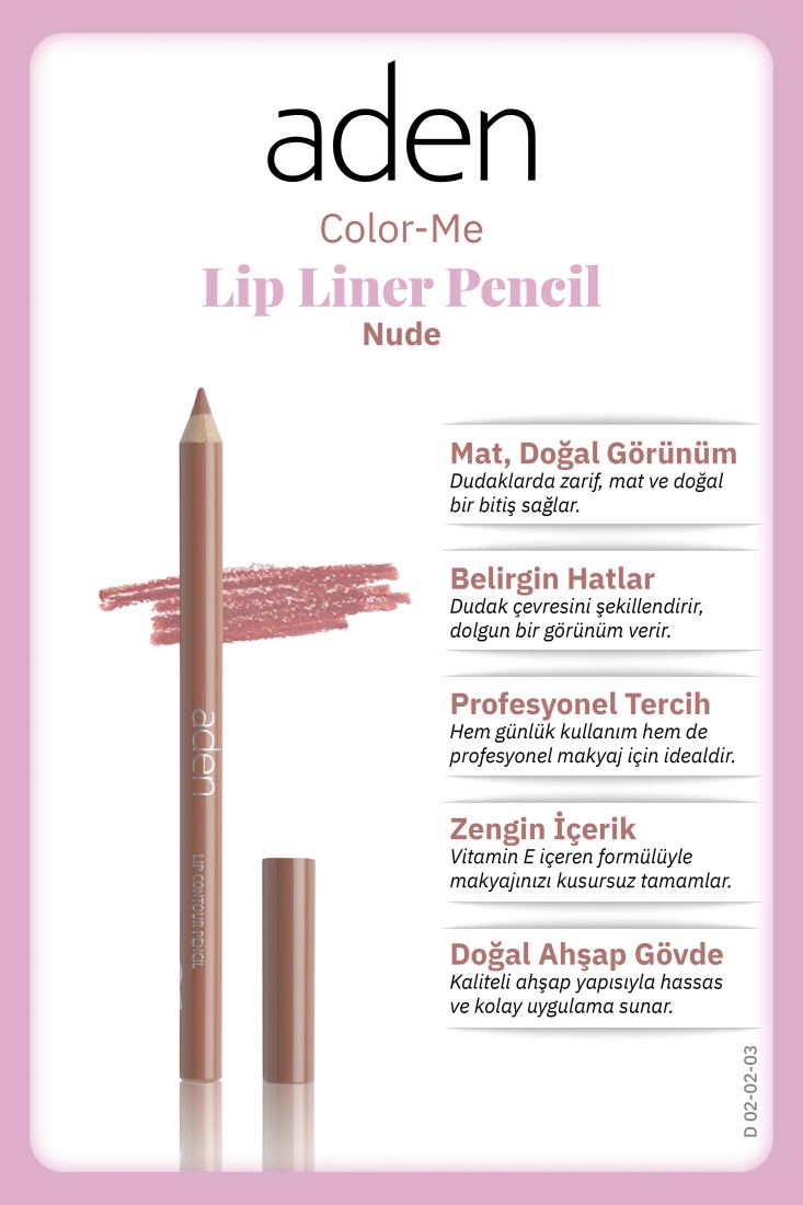 Aden Color-Me Lip Contour Pencil - Dudak Kontür Kalemi 01 Nude (Ten)