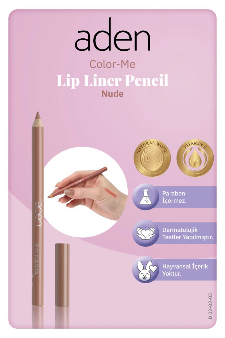 Aden Color-Me Lip Contour Pencil - Dudak Kontür Kalemi 01 Nude (Ten)