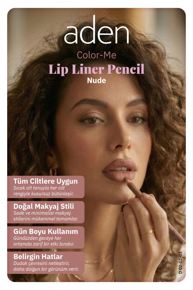 Aden Color-Me Lip Contour Pencil - Dudak Kontür Kalemi 01 Nude (Ten)
