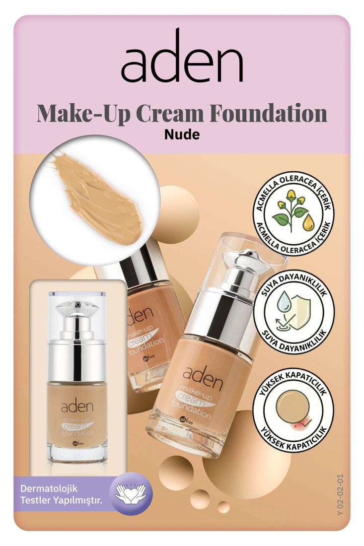 Aden Make-Up Cream Foundation Nude (Ten)