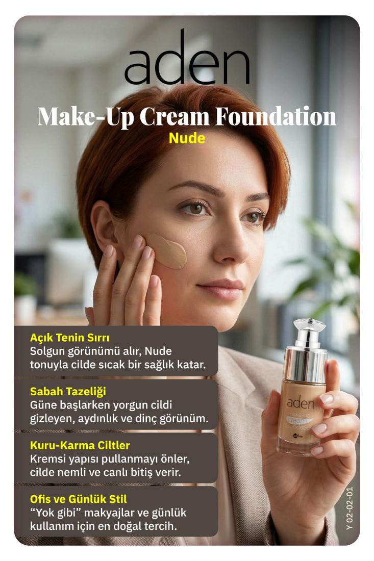 Aden Make-Up Cream Foundation Nude (Ten)