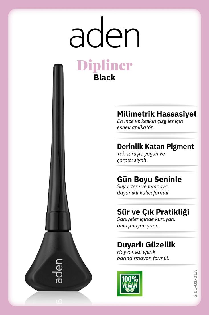 Aden Dipliner - Likit Eyeliner Dipliner Black - Siyah