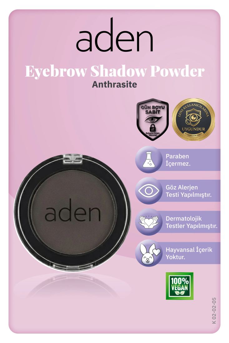 Aden Eyebrow Shadow Powder - Göz Farı 03 Anthrasite (Antrasit)